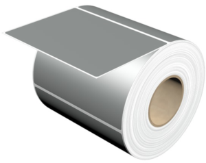 Polyester Label, silver, Roll