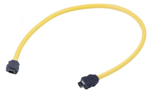Patch cable, ix industrial type A plug, straight to ix industrial type A plug, straight, Cat 6A, S/FTP, PVC, 0.8 m, yellow