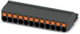 Socket header, 12 pole, pitch 6.35 mm, straight, black/orange, 1233107