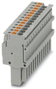 Plug, push-in connection, 0.14-1.5 mm², 13 pole, 17.5 A, 6 kV, gray, 3212620