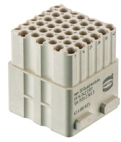 Socket contact insert, DD, 42 pole, unequipped, crimp connection, 09140423101