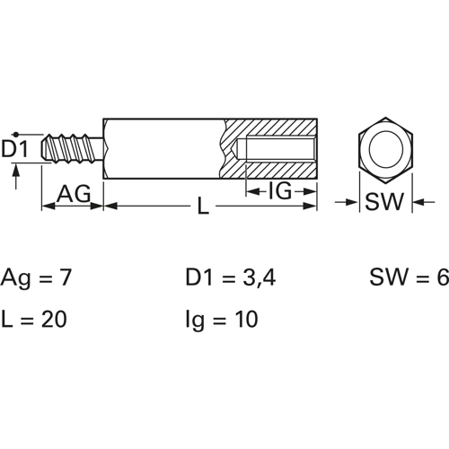 20620394 ESSENTRA COMPONENTS Spacer Bolts Image 2