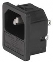 Combination element C14, 3 pole, snap-in, plug-in connection, black, 6200.4225