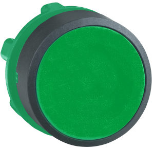 Pushbutton, groping, waistband round, green, front ring black, mounting Ø 22 mm, ZB5AA34