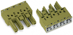 Socket, 4 pole, spring-clamp connection, 0.5-4.0 mm², green, 770-264