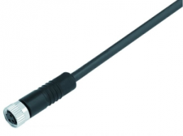 Sensor actuator cable, M8-cable socket, straight to open end, 6 pole, 2 m, PUR, black, 1.5 A, 77 3406 0000 50006 0200