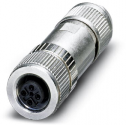 Socket, M12, 4 pole, IDC connection, screw locking, straight, 1553611