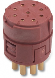 Socket contact insert, 9 pole, solder connection, straight, 73002728