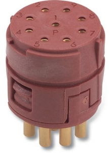 Socket contact insert, 9 pole, solder connection, straight, 73002729
