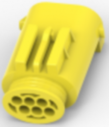 Plug, unequipped, 6 pole, straight, 2 rows, yellow, 7-967587-3