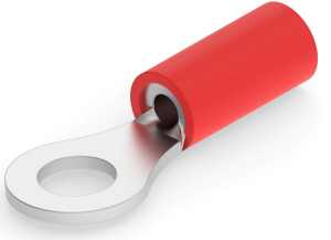 Insulated ring cable lug, 0.26-1.65 mm², AWG 22 to 16, 4.74 mm, M4, red
