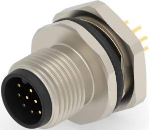 Circular connector, 12 pole, solder connection, screw locking, straight, T4142012121-000
