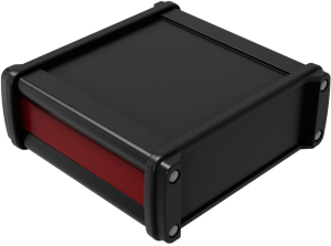Aluminum Profile enclosure, (L x W x H) 120 x 126 x 49 mm, black/red (RAL 9005), IP65, 007502010