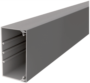 Cable duct, (L x W x H) 2000 x 108.5 x 60 mm, PVC, stone gray, 6022014