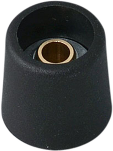 Rotary knob, 6 mm, plastic, black, Ø 23 mm, H 16 mm, A3123069