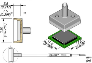 Desoldering tip, (W) 17.5 mm, JBC-C245227