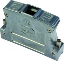 D-Sub connector housing, size: 4 (DC), straight 180°, angled 40°, zinc die casting, silver, 61030010118