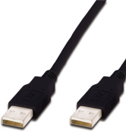 USB 2.0 connection line, USB plug type A to USB plug type A, 1 m, black
