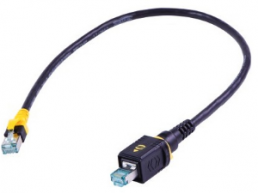 Patch cable, RJ45 plug, straight to RJ45 plug, straight, Cat 6A, PVC, 7 m, black
