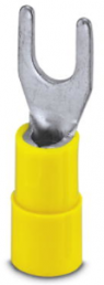 Insulated forked cable lug, 4.0-6.0 mm², AWG 12 to 10, M5, yellow