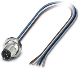 Sensor actuator cable, M12-flange plug, straight to open end, 5 pole, 0.5 m, 4 A, 1554681