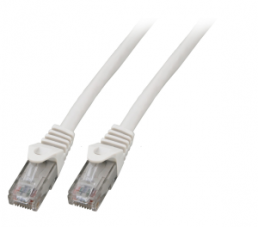 Patch cable, RJ45 plug, straight to RJ45 plug, straight, Cat 5e, U/UTP, LSZH, 0.5 m, white