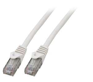 Patch cable, RJ45 plug, straight to RJ45 plug, straight, Cat 5e, U/UTP, LSZH, 1 m, white