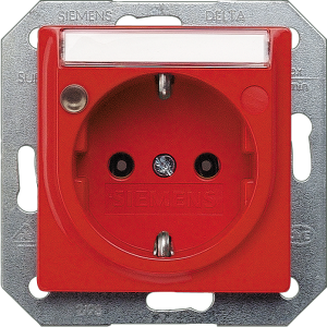 German schuko-style socket outlet with label field, orange, 16 A/250 V, Germany, IP20, 5UB1563