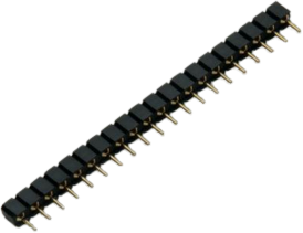 Socket header, 20 pole, pitch 2.54 mm, straight, black, 10120832