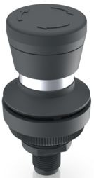 Mushroom pushbutton, 2 pole, black, unlit , 0.1 A/35 V, mounting Ø 30.3 mm, IP65/IP67, 1.11.061.001/0001