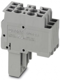 Plug, spring balancer connection, 0.08-4.0 mm², 3 pole, 24 A, 6 kV, gray, 3040423
