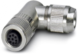 Socket, M12, 8 pole, IDC connection, screw locking, angled, 1553666