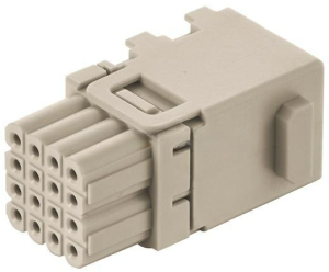 Socket contact insert, HD cube, large tab, 16 pole, unequipped, crimp connection, 09149162101