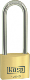 Padlock, high shackle, keyed alike, level 5, shackle (H) 63 mm, brass, (B) 40 mm, K12540L63A1