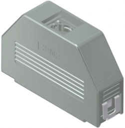 D-Sub connector housing, size: 5 (DD), straight 180°, angled 90°, cable Ø 12 mm, ABS, gray, 16-001790E