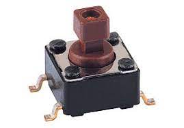 Push button, 1 pole, brown, unlit , 0.5 A/12 V, IP50, 1254.1013