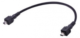 Patch cable, MPP ix industrial type A plug, straight to MPP ix industrial type A plug, straight, Cat 6A, PVC, 0.2 m, black