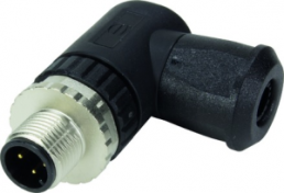 Plug, M12, 4 pole, screw connection, screw locking, angled, 21033193401