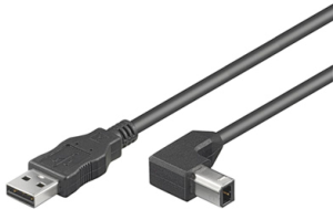 USB 2.0 connection cable, USB plug type A to USB plug type B, 3 m, black