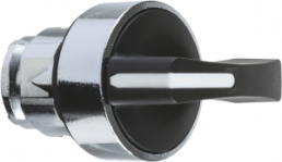 Selector switch, groping, waistband round, black, front ring silver, 2 x 90°, mounting Ø 22 mm, ZB4BJ4
