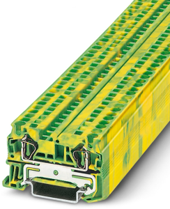 Protective conductor terminal, spring balancer connection, 0.08-6.0 mm², 2 pole, 8 kV, yellow/green, 3031380