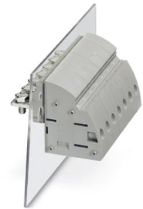 Feed through terminal, 1 pole, 6.0-35 mm², clamping points: 2, gray, screw connection, 101 A