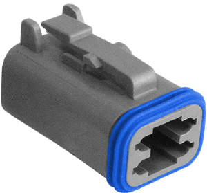 Plug, unequipped, 4 pole, straight, gray, PX0100S04GY