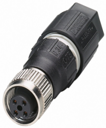 Socket, M12, 4 pole, IDC connection, screw locking, straight, 1641772