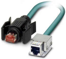 Network cable, RJ45 plug, straight to RJ45 socket, straight, Cat 6, S/FTP, PUR, 5 m, blue