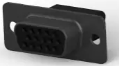 D-Sub socket, 15 pole, high density, unequipped, straight, crimp connection, 1658681-1