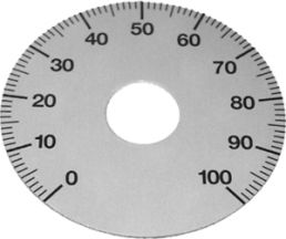 Scale disc, Ø 50 mm, 0-100, 270° for shafts to 10 mm, 60.31.014