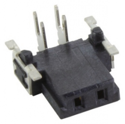 Female connector, 2 pole, pitch 2.54 mm, angled, black, 15650022701333