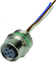 Sensor actuator cable, M12-flange socket, straight to open end, 3 pole, 0.5 m, PA, 4 A, 21033176305