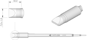 Soldering tip, Chisel shaped, Ø 1.5 mm, C470004